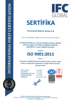 FORMMETAL iso 9001:2015